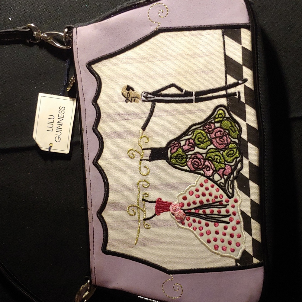 Lulu Guinness clutch handbag with removable strap